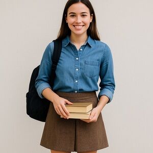 Vintage GAP Tweed Skirt Size 1 Brown‎ Herringbone Wool Blend Lined Fall 2004 Y2K